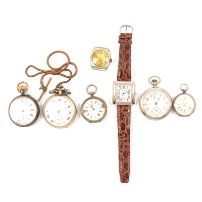 Lot 370 - A collection of pocket watches and a wristwatch.