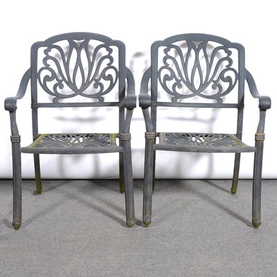 Lot 380 - Suite of modern metal garden furniture