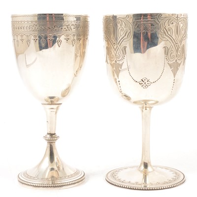 Lot 80 - Two Victorian silver goblets; Henry Holland, London