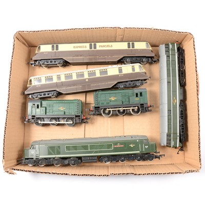 Lot 136 - Six OO gauge model railway diesel locomotives including two Hornby Shunter engines.