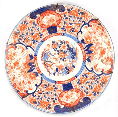 Lot 28 - Two large Imari style chargers
