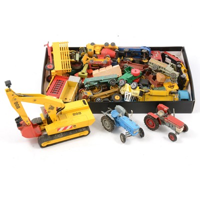 Lot 299 - Die-cast models and vehicles, one tray to include Corgi Toys tractors