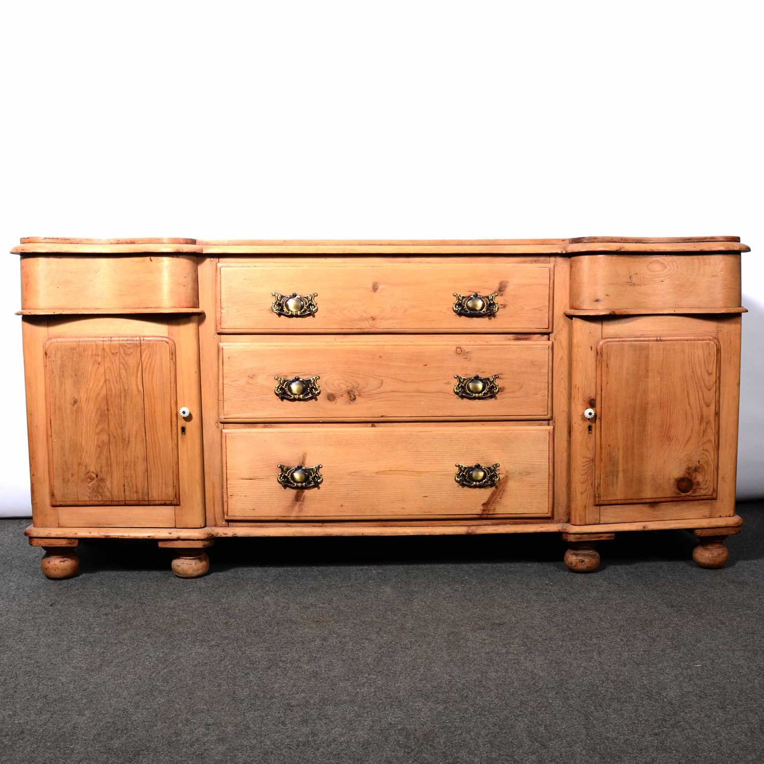 Lot 367 Victorian stripped pine dresser base