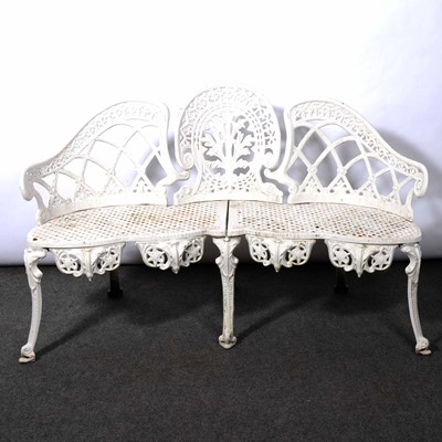 Lot 427 - Coalbrookdale style cast metal garden bench