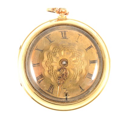 Lot 355 - Thomas Wagstaffe London - a yellow gold pair case pocket watch.