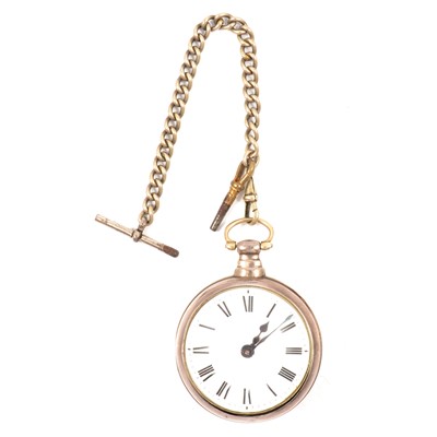 Lot 360 - W Whitmore Northampton - a silver pair case pocket watch and chain.