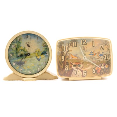 Lot 372 - Two novelty nursery alarm clocks.