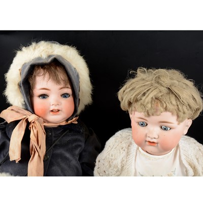 Lot 332 - Two Heubach Köppelsdorf and Armand Marseille bisque head dolls.