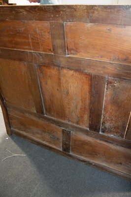Lot 202 - Joined oak and elm settle, 18th Century