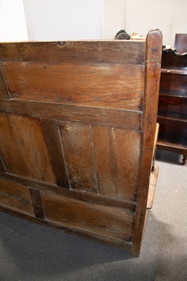 Lot 202 - Joined oak and elm settle, 18th Century