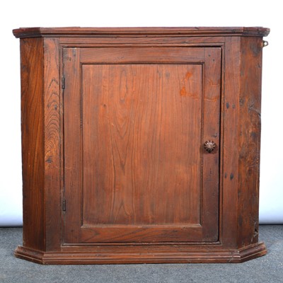 Lot 415 - Victorian elm hanging corner cupboard