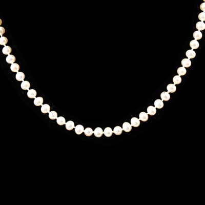 Lot 208 - Tw cultured pearl necklaces and a bead necklace.