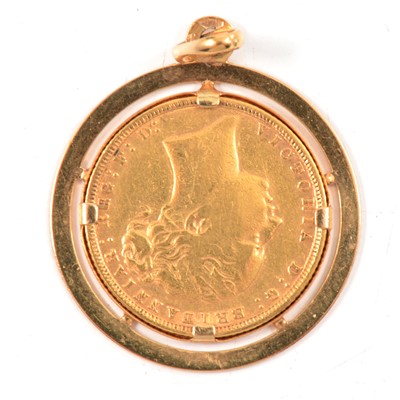 Lot 90 - A Gold Full Sovereign pendant.