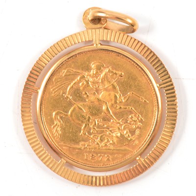Lot 90 - A Gold Full Sovereign pendant.
