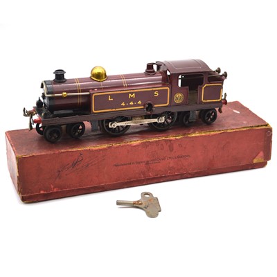 Lot 11 - Hornby O gauge clock-work locomotive, LMS 4-4-4, crimson, (no original box)