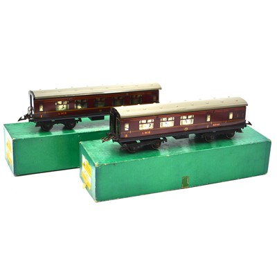Lot 145 - Two Hornby O gauge model railway passenger coaches