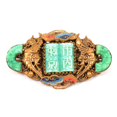 Lot 256 - A brooch influenced by The Chinese Art Exhibition of 1935-1936, probably Max Neiger of Gablonz.