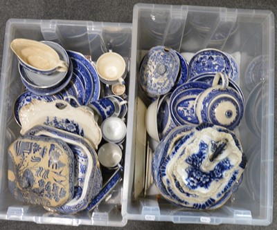 Lot 60 - Collection of various 19th Century and later Staffordshire blue and white printware