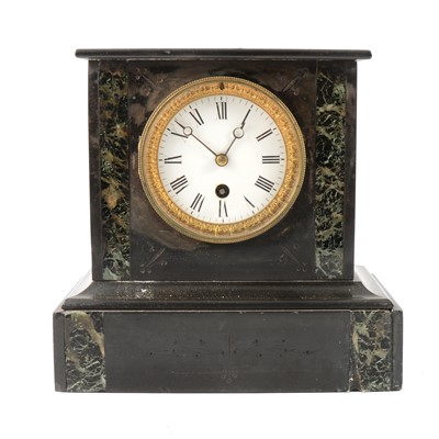 Lot 139 - Victorian slate and marble mantel clock
