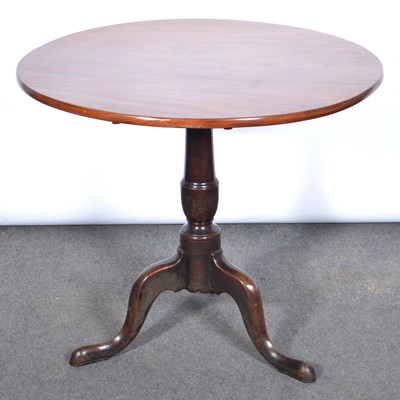 Lot 366 - Mahogany tripod table, refinished circular tilt top