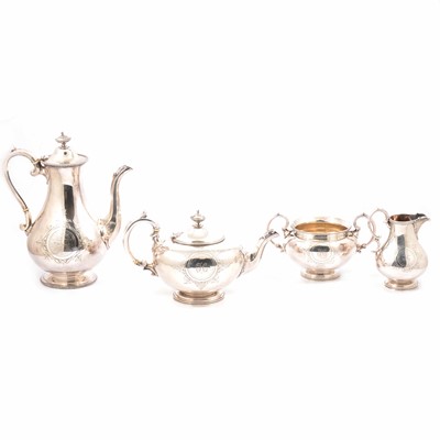 Lot 132 - Mining interest: Victorian four-piece plated presentation teaset, Smith Sissons & Co., Sheffield.