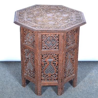 Lot 378 - Indian carved hardwood table