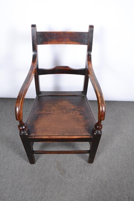 Lot 192 - 19th Century beech and elm country made elbow chair