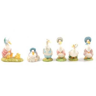 Lot 95 - Beswick Beatrix Potter figures, six ducks including Jemima Puddle Duck