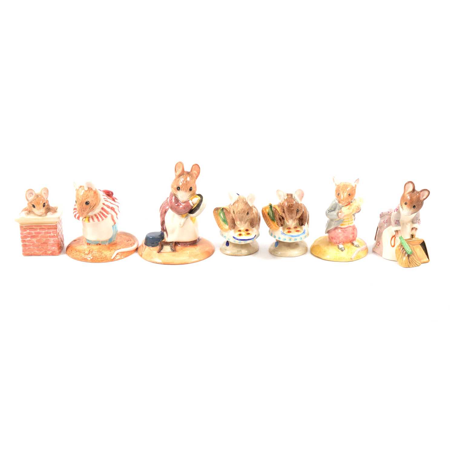 Lot 105 - Beswick Beatrix Potter figures, seven mice including Appley Dapply