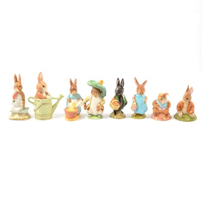 Lot 107 - Beswick Beatrix Potter figures, eight rabbits including Peter in the Watering Can