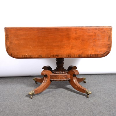 Lot 421 - Victorian mahogany pedestal Pembroke table