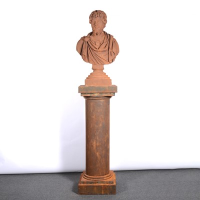 Lot 436 - Large composition bust of a Roman, and matching column