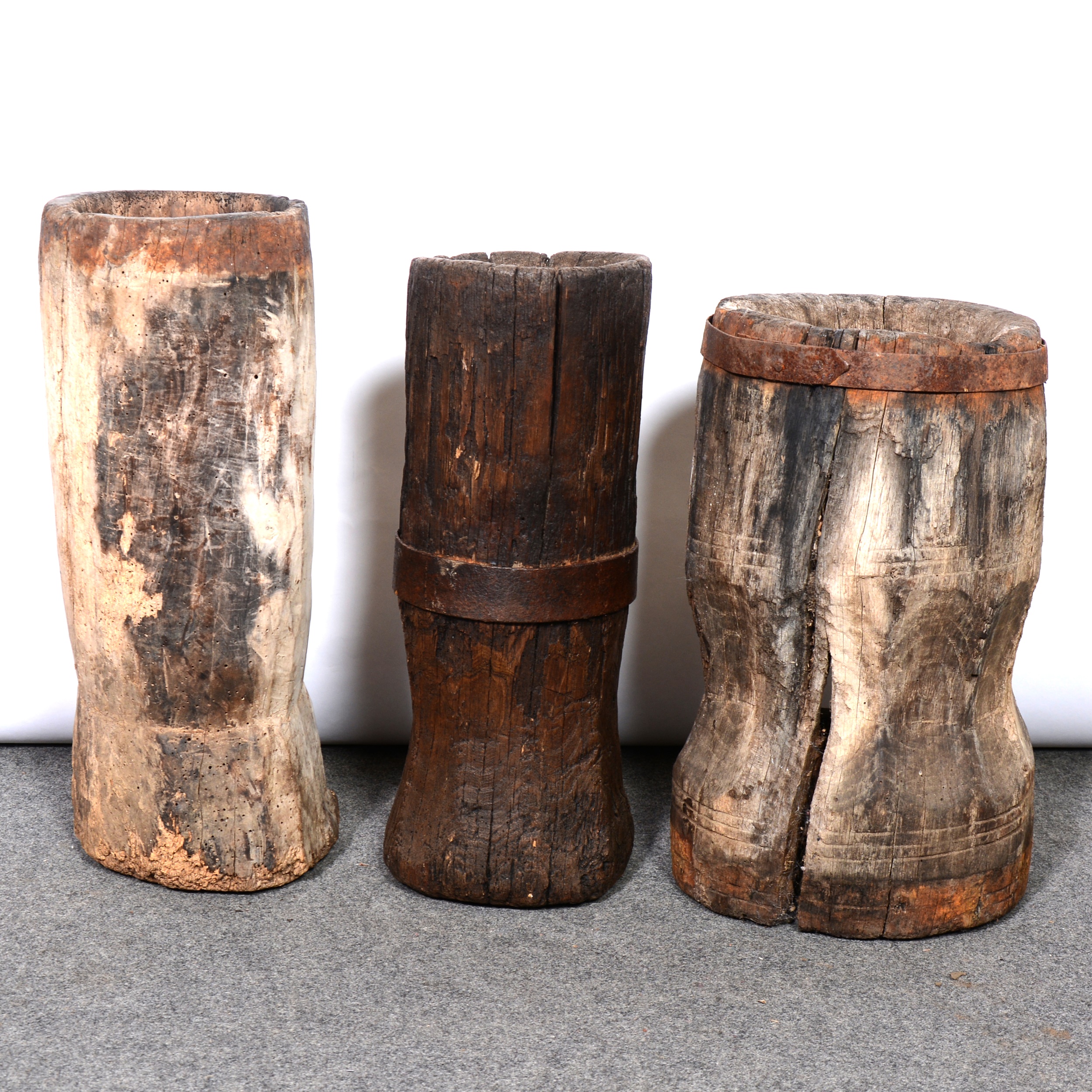 Lot 465 Three wooden mortars