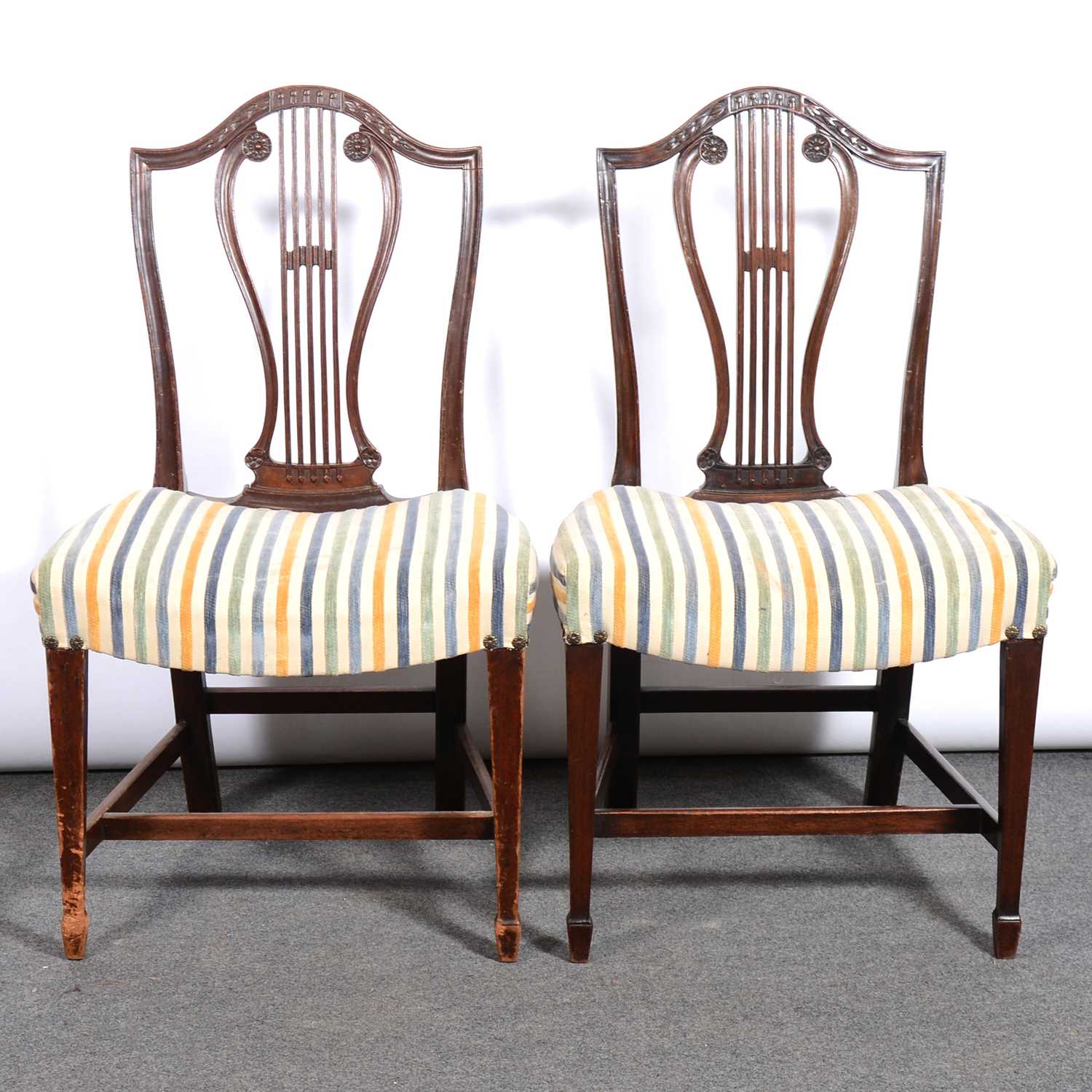 Lot 423 Set of four mahogany dining chairs
