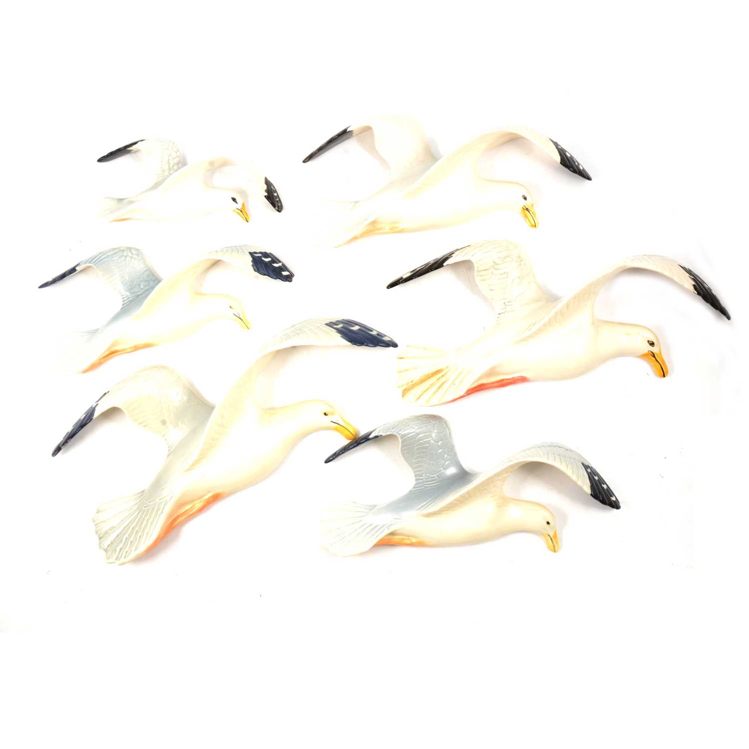 Lot 111 - Set of four Beswick seagull wall plaques, plus two others.