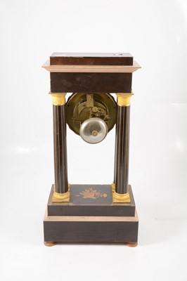 Lot 157 - French rosewood and marquetry portico clock, Leroy, Paris