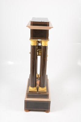 Lot 157 - French rosewood and marquetry portico clock, Leroy, Paris