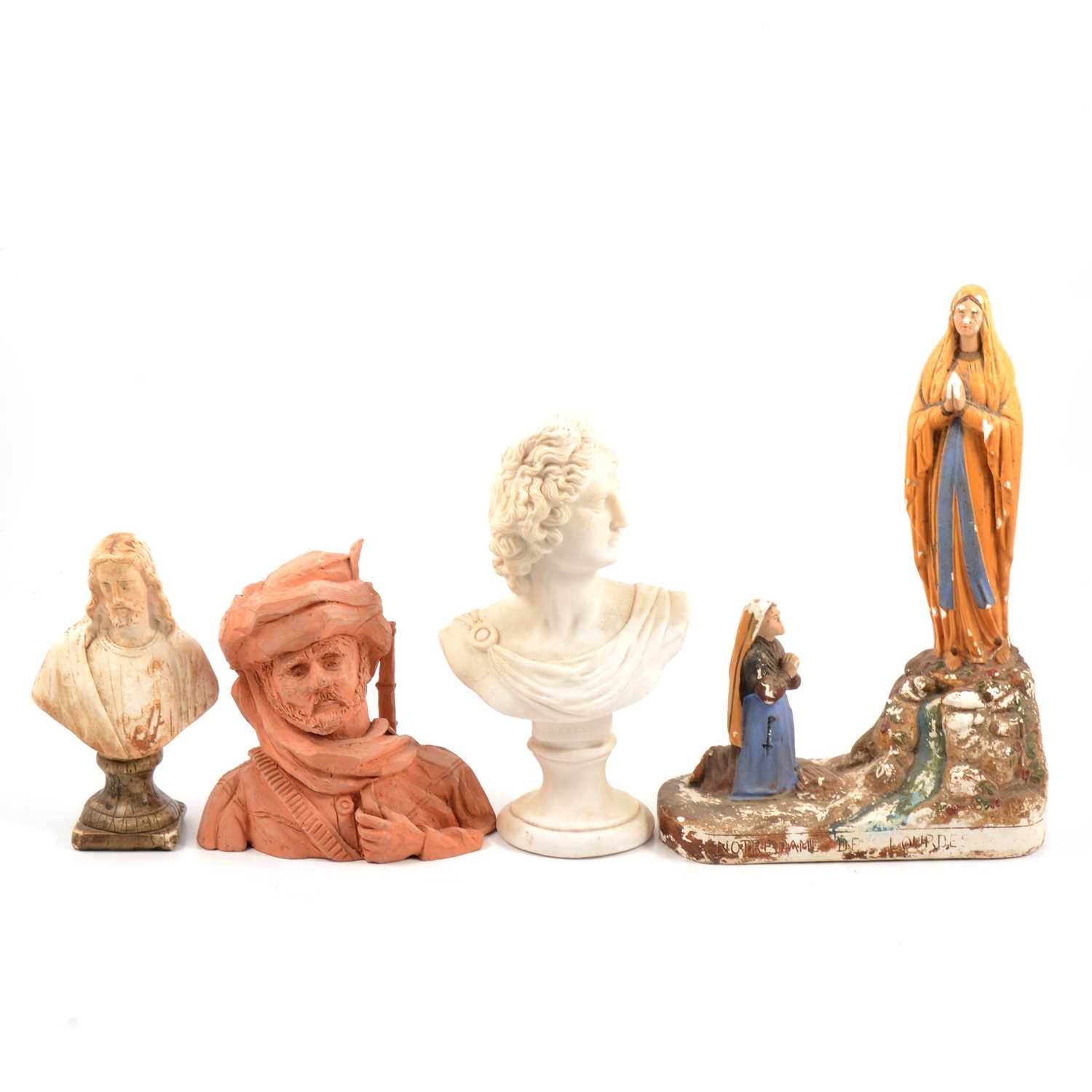 Lot 135 - Group of replica terracotta and plaster figures