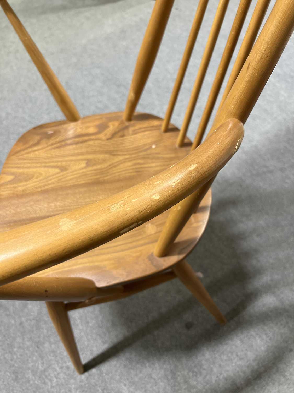 Lot 1100 Ercol, set of six stickback dining chairs