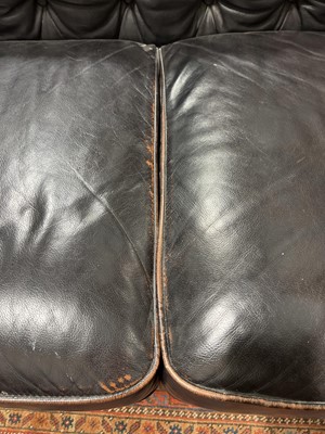 Lot 371 - Modern leather Chesterfield type sofa