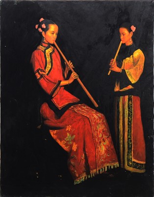 Lot 315 - Hong Kong School, Two flautists