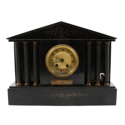 Lot 172 - Victorian slate mantel clock