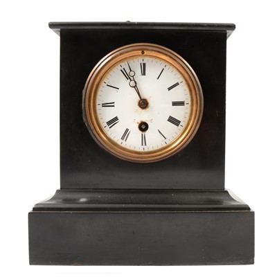 Lot 130 - Victorian slate mantel clock