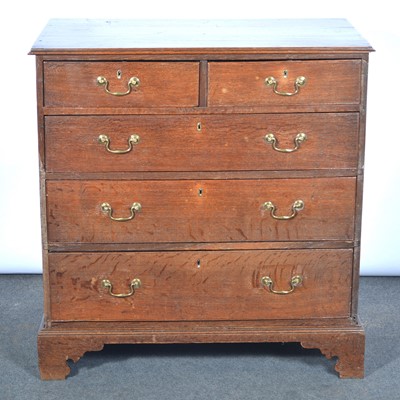 Lot 364 - George III oak chest of drawers