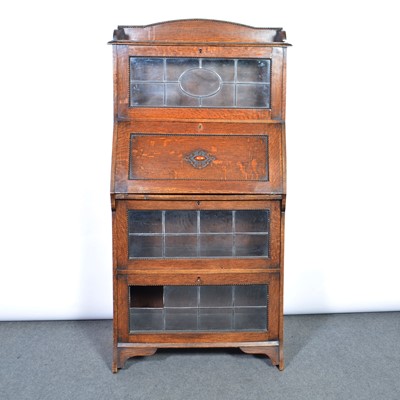 Lot 347 - Oak bureau bookcase, 1920's