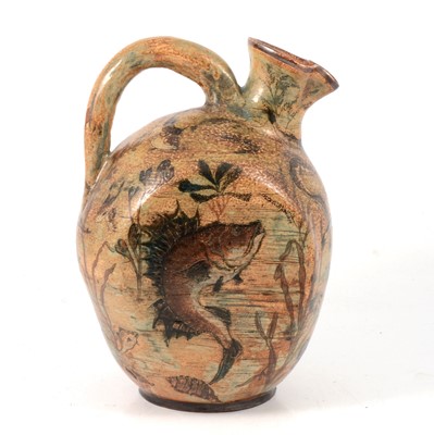Lot 1010 - Martin Brothers, a large stoneware flask, 1887
