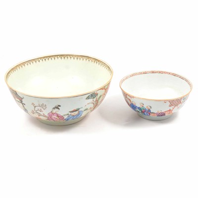 Lot 82 - Chinese polychrome jar, three Canton bowls and Japanese bowl.