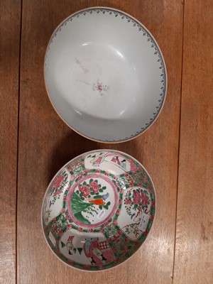 Lot 82 - Chinese polychrome jar, three Canton bowls and Japanese bowl.