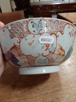 Lot 82 - Chinese polychrome jar, three Canton bowls and Japanese bowl.