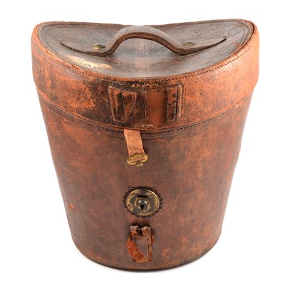 Lot 114 - Leather hat box, Hillhouse & Co, height 35cm.